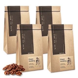[맞춤 스티커제공] 호두정과 강정 단체 선물 세트 견과류 견과 답례품 답례 추천 전문 간식, 50g, 4개