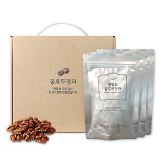 [맞춤 스티커제작][호두 3봉지] 대용량 호두정과 간식 단체 선물 세트 답례품 추천, 50g, 3개