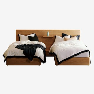 [2개묶음] D2178A. 뷰티레스트 자스민. 슈퍼싱글.슈퍼싱글 침대.협탁 101, 모카그레이