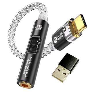 킬링사운드 C타입 꼬다리 덱 3.5mm 이어폰 마이크 젠더 DAC, 1개, 블랙, 127mm