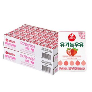 서울우유 딸기 유기농우유 120mlx64개, 120ml, 64개