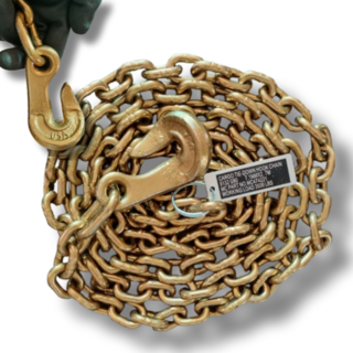 낙하산체인 낙줄 쿠사리 체인 후크 화물 고정 견인 7.1mm X 2.8M, gold, 1개