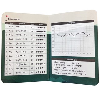 dna 골프 스코어 카드 수첩, 그린, 3개