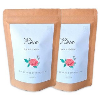 올바르다 장미꽃차 티 티백 로즈 플라워, 2개, 25개입, 1g