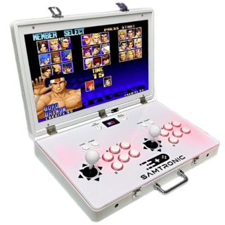 리오텍 오락실 게임기 한국어지원 휴대용 가정용 레트로 한글판 무선 게임기 월광보합, 화이트, 3-배터리 내장형