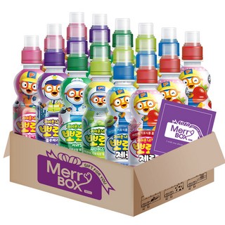 뽀로로음료 18개(밀크제로3+딸기제로3+사과3+샤인머스캣3+블루베리3+복숭아3)+메세지카드, 235ml, 18개