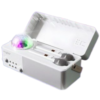 마이바 신제품 출시 올인원 프리미엄 블루투스 노래방 무선 마이크 반주기 듀얼 스피커 40W 미러볼 가정용 휴대용 캠핑 차박 Mybar-S001