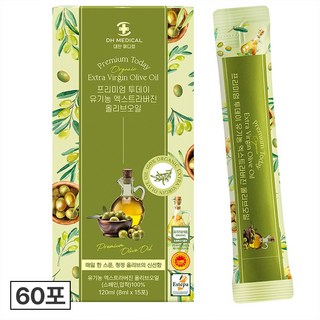 대한메디컬 유기농 엑스트라버진 올리브오일 스틱 산도 0.18 스페인 올리브유, 4박스, 120ml