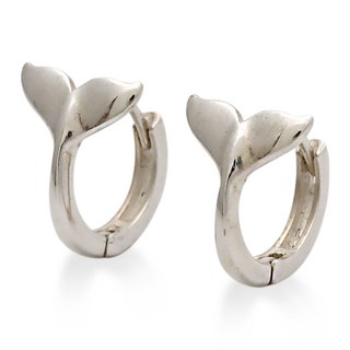 925 SILVER 실버 고래꼬리 링 귀걸이