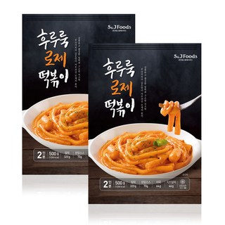 후루룩 로제 떡볶이 밀키트 긴 밀떡 로제크림, 3개, 500g
