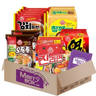 팔도 봉지라면 5종 20봉 (오뚜기 진라면매운맛5p+열라면5p+참깨라면4p+김치라면4p+틈새라면2p)+메세지카드, 1박스
