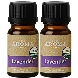 더아로마샵 USDA 천연 아로마 오일 테라피 숙면에좋은향 집중 기분전환 시너지, 라벤더, 10ml, 2개