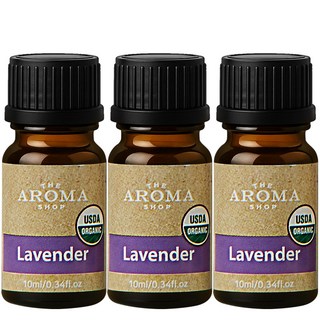 더아로마샵 USDA 천연 아로마 오일 테라피 숙면에좋은향 집중 기분전환 시너지, 라벤더, 10ml, 3개