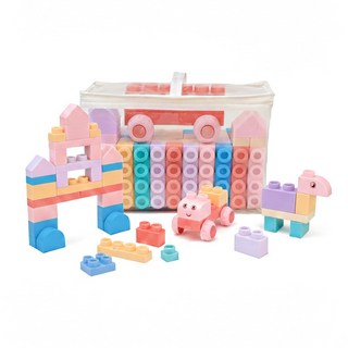 베비몽 빅 말랑 소프트블럭 101P 장난감 정리함 포함, 혼합색상, 1개