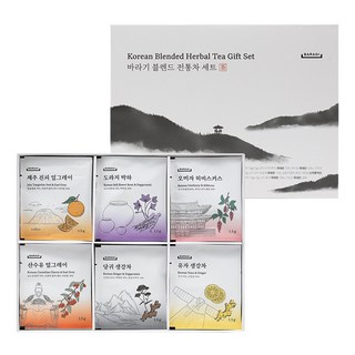 바라기 블렌드 전통차 6종 선물세트 쇼핑백포함, 1세트