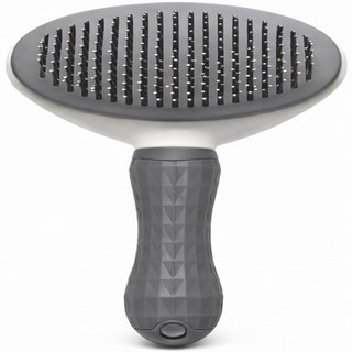 이보다 원터치 애견브러쉬 안아픈 강아지빗 말티푸 비숑 강아지 고양이 겸용, 1개, 그레이