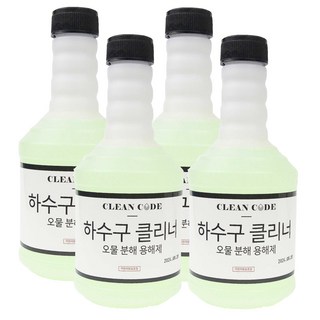 클린코드 배수구 클리너 유분 유지방 오물분해 하수구 용해제, 4개, 650ml