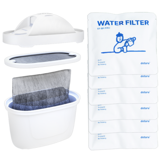 [브리타 정수기 필터 호환] 재사용 가능한 국내생산 도토리필터, 6개월 세트 (본품1개 + 리필용 주머니 6개)