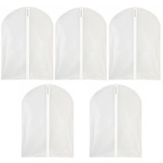 온세미몰 먼지차단 깔끔정리 지퍼형 반투명 옷보관 커버, 5개입, 1세트