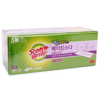 3M 스카치브라이트 베이킹소다 물걸레 청소포 50매, 1개
