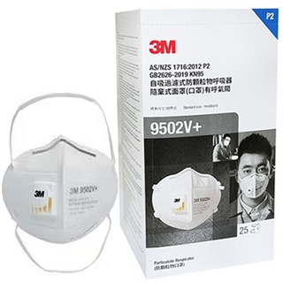 3M 산업용 방진마스크 9502V+ 개별포장 1매, 없음, 25개
