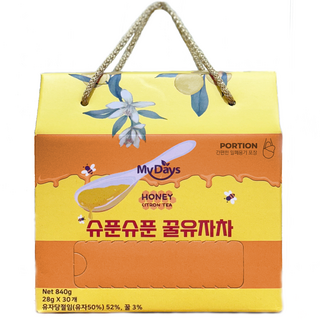 고흥 유자차 꿀 유자청 무농약 스틱 스푼형 선물세트 개별포장, 840g, 28g, 1세트, 30개입
