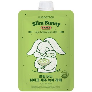 [토핑가득 한끼대용] 뉴베러 슬림 버니 단백질 쉐이크 파우치 1박스(5개입) 체중조절, 40g, 5개, 제주녹차라떼