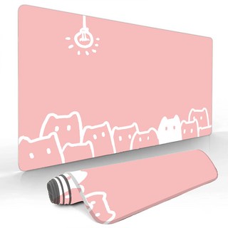 게이밍 장패드 고양이 캐릭터 마우스패드 방수코팅 300X800X3MM, 1개, 핑크색