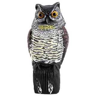 DING DONG PET 360度旋轉驅鴿貓頭鷹模型, 1個, 混合色