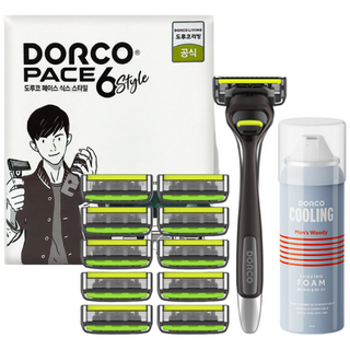 [도루코] 페이스6스타일 면도기+면도날+쉐이빙폼(총11입), 1개, 1세트