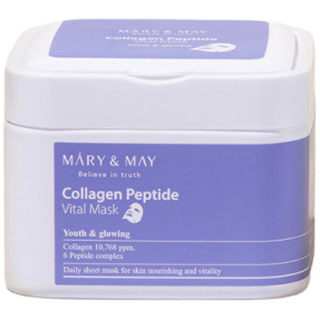 MARY&MAY 膠原蛋白胜肽維他命面膜, 1盒, 30片