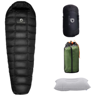 듀라맥스 침낭 머미형 극동계 동계 구스 입체봉제 거위털, 2000g, 1개, 블랙
