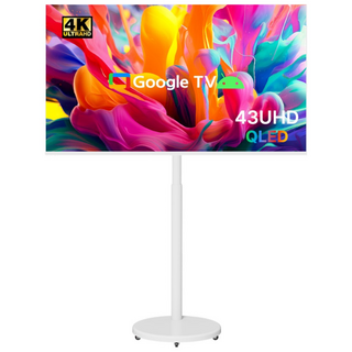 무빙큐빅스 스마트 43인치 4K UHD QLED 삼탠바이미 X1시리즈 화이트에디션 셋트 이동식 tv 거치대 스탠바이미 삼텐 중소바이미, 고객직접설치, 스탠드형, 109cm/43인치