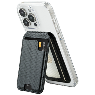 isee아이시맥세이프 강력자석 스탠드 각도조절 카드4장 수납거치대 카드지갑, 카본블랙, 1개