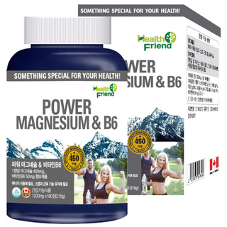 헬스프랜드 캐나다 고함량 마그네슘 450mg 앤 비타민B6 6개월분 눈떨림 영양제, 180정, 1개