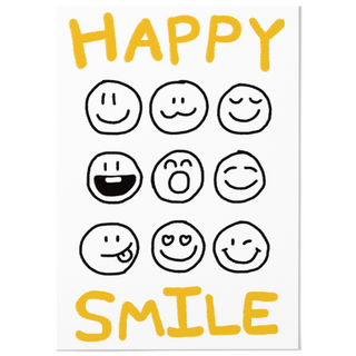 오홀리브 접착 매직 인테리어 아트 포스터, 해피 스마일