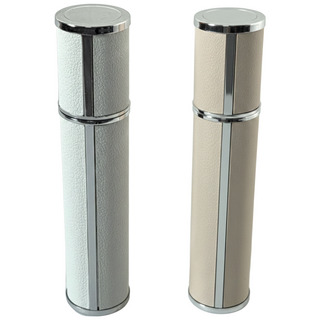 그랩젬스 휴대용 스프레이 프리미엄 가죽 향수 공병 10ml, 2개, 화이트+베이지