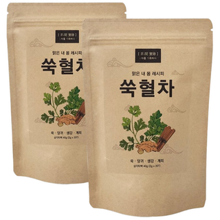 착한농부 쑥차 당귀 계피 생강 쑥혈차20T, 2개, 20개입, 40g