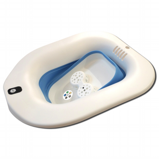 메디솔루 C타입 무선버블 접이식 좌욕기(약국 품질), 화이트(파스텔블루)