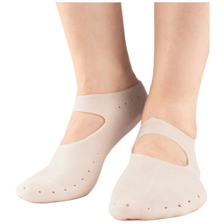 Lasano 矽膠足部去角質保濕足套 腳後跟護墊 白色 2入組, 20g, 2套