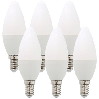 알라딘라이팅 LED 불투명 촛대구 E14 샹들리에 촛대등 촛불전구, 전구색, 6개