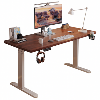 모션에이브 튼튼한 전동 모션데스크 리프트 책상 높이조절 컴퓨터책상 스탠드책상 게이밍 이동식, [상판]월넛브라운+화이트프레임 120x70cm