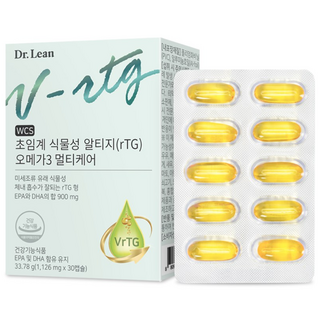 닥터린 초임계 식물성 알티지(rTG) 오메가3 멀티케어 33.78g, 30정, 4개