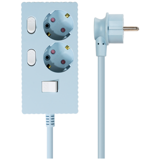 파워존 4000W 고용량 웨이브 개별스위치 2구 멀티탭 과부하차단 멀티콘센트 50cm 1.5m 3m 5m 7m, 개별스위치 2구1.5m 파스텔블루, 1개