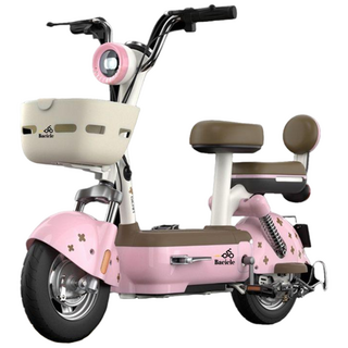 Bacicle 2025년 전기자전거 전동 48V 미니벨로 리튬 배터리 출퇴근 배달, 핑크 15A 리튬배터리