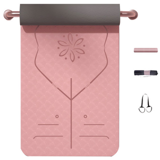 Tooliva 두꺼운 TPE 요가매트 미끄럼방지 홈트 냄새없는 운동 매트 필라테스 매트 실내 운동 매트, 1개, 핑크