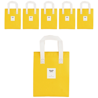 일회용 피크닉 도시락 미니 보냉백 보냉가방 쿨러백 대형 (스티커 포함), 6개, 옐로우