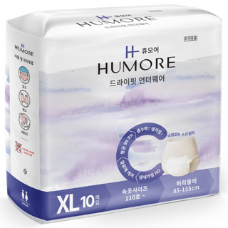 휴모어 언더웨어 성인 요실금 팬티 기저귀 중형(M)/대형(L)/특대형(XL) 10매x 1팩, 1개, 10매, 특대형
