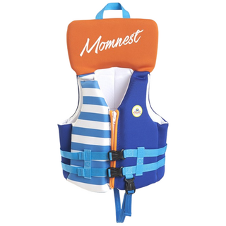 맘네스트 키즈 네오플랜 아기 유아 아동 어린이 주니어 초등학생 구명조끼 부력조끼, 블루