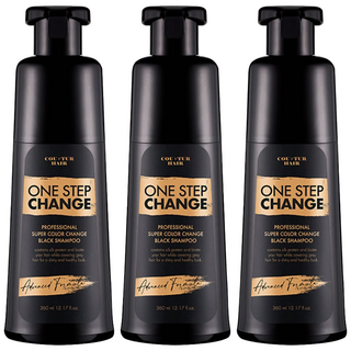 꾸띄르 헤어 프로페셔널 슈퍼 컬러 체인지 블랙 염색샴푸 360ml, 3개
